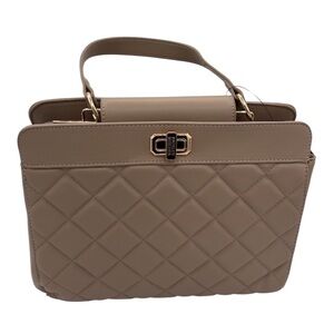 Badgley Mischka Elegant Tan Quilted Handbag